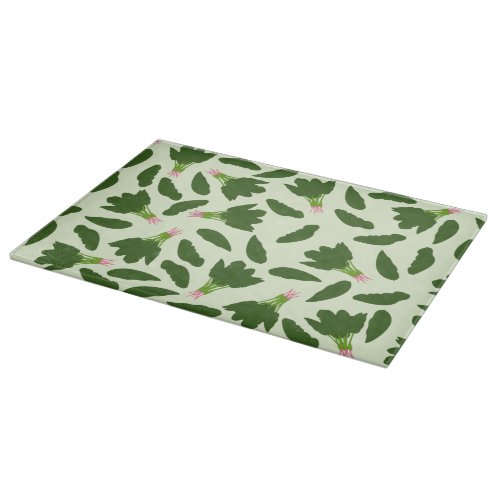 Green Spinach Leaves Pattern Cutting Board