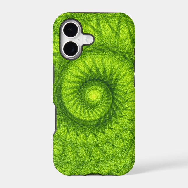 Green Spiral Fractal Iphone Case (Back)