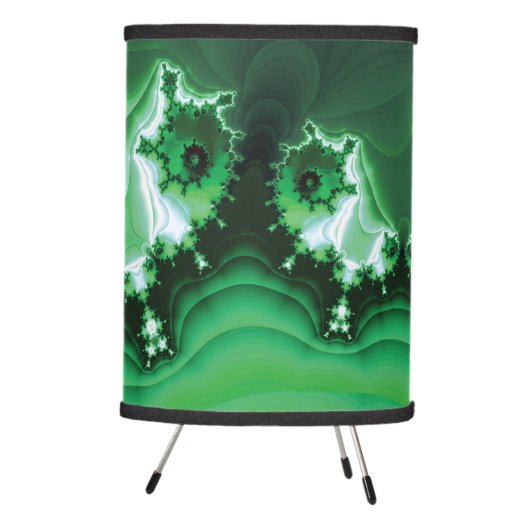 Green Spiral Fractal Tripod Lamp (Right)