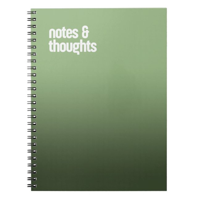 Green Spiral Notebook – "Notes & Thought" journal (Front)