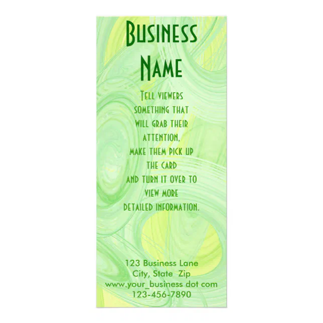 Green Spiral Scratch Rack Card | Zazzle