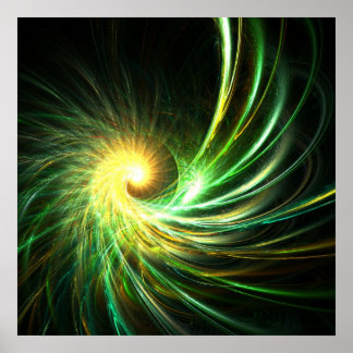 Green spiral star - Poster