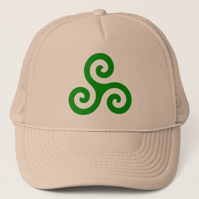 Green Spiral Triskele Trucker Hat (Front)