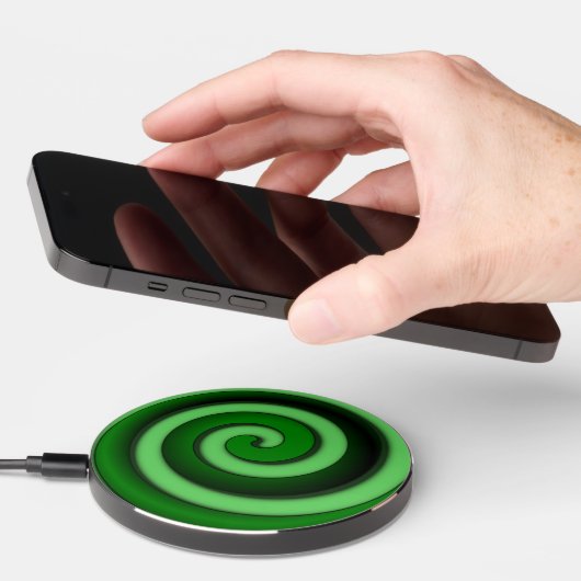 Green Spiral Zone Wireless Charger (Hand)