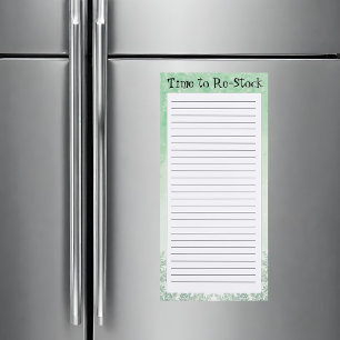 Green Splash with Foliage Personalized List Magnetic Notepad