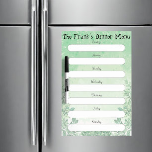 Green Splash with Foliage Personalized Menu Dry Erase Board