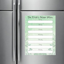 Green Splash with Foliage Personalized Menu