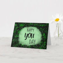 Green Splatter Folded Greeting Card