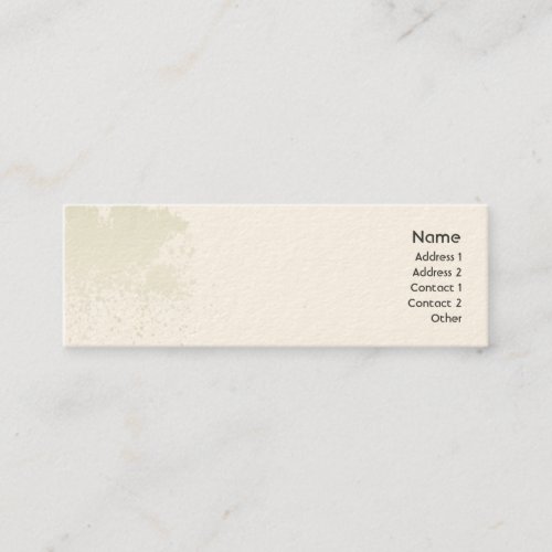 Green Splatter - Skinny Business Cards