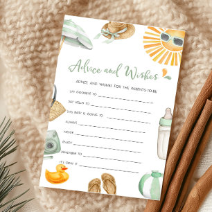 Green Splish Splash Baby Advice and Wishes Game