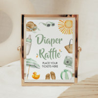 Green Splish Splash Baby Shower Diaper Raffle