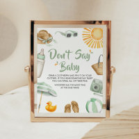 Green Splish Splash Baby Shower Don't Say Baby