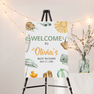 Green Splish Splash Baby Shower Welcome Sign