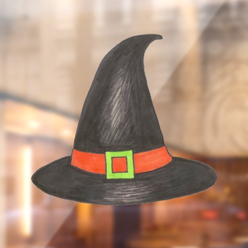 Green Spooky Halloween Witch Costume Party Hat Window Cling
