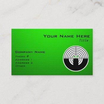 Green Sport Shooting Business Card by SportsWare at Zazzle
