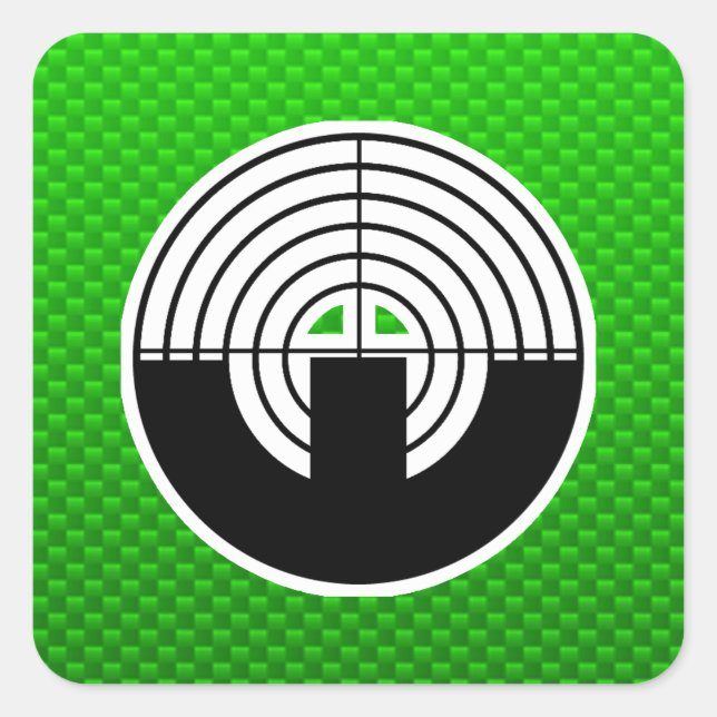 Green Sport Shooting Square Sticker (Front)