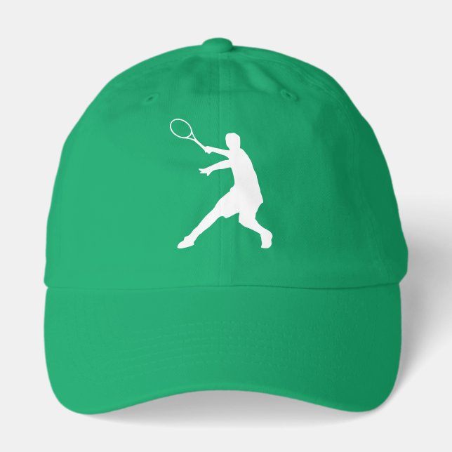 Green sports cap with tennis player silhouette (Front)
