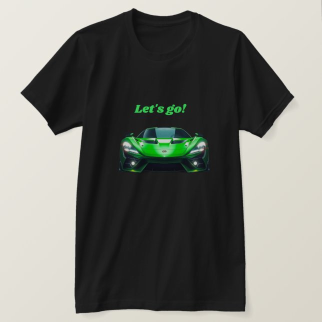 Green Sports Car  T-Shirt (Design Front)