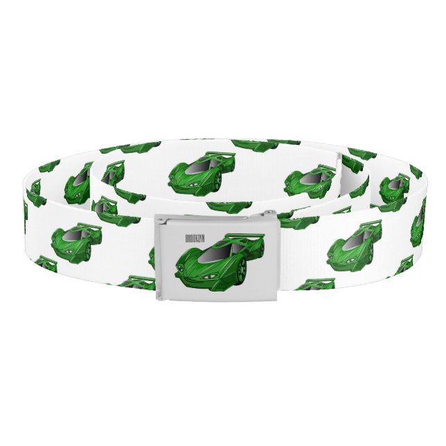 Green sports car with airfoil illustration  belt (Coil)