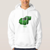 Green sports car with airfoil illustration sweatshirt