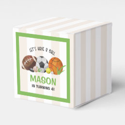 Green Sports Football Basketball Birthday Party  Favor Boxes