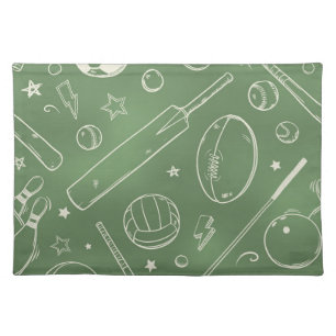Green Sports Pattern Cloth Placemat
