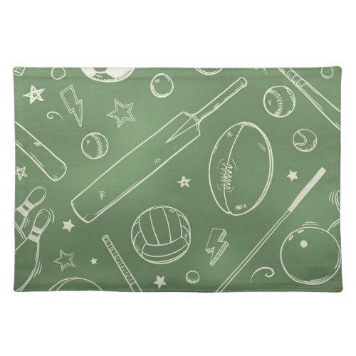 Green Sports Pattern Cloth Placemat