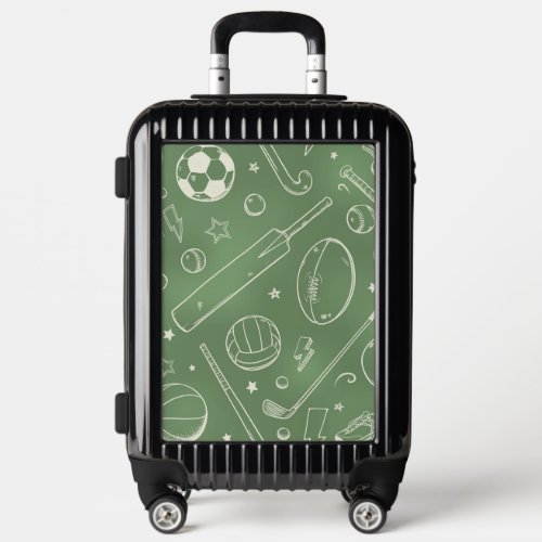 Green Sports Pattern Luggage