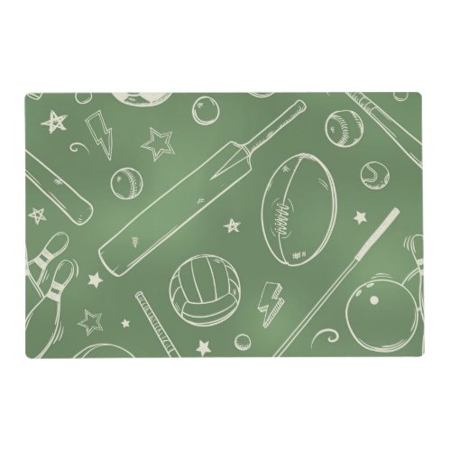 Green Sports Pattern Placemat