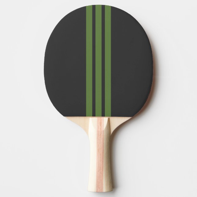 Green Sports Stripe Ping Pong Paddle (Front)