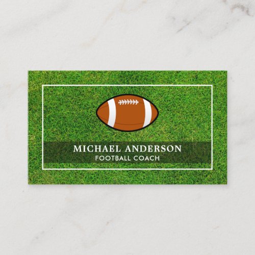 Green Sports Turf Professional Football Coach Business Card