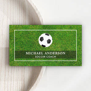 Green Sports Turf Professional Soccer Coach Business Card