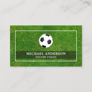 Green Sports Turf Professional Soccer Coach Business Card
