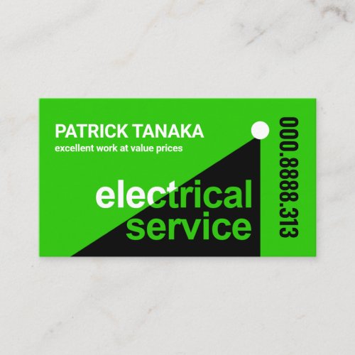 Green Spotlight On Electrical Service Business Card