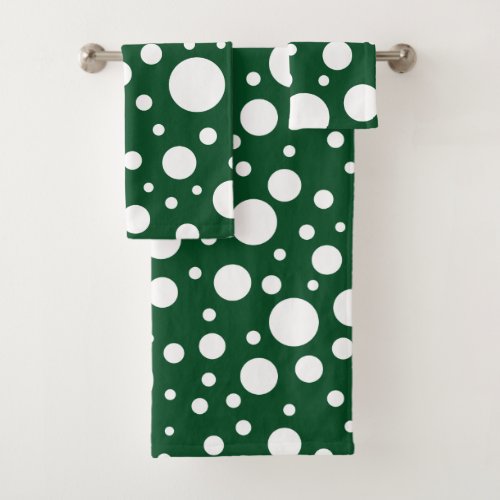Green Spots Bath Towel Set