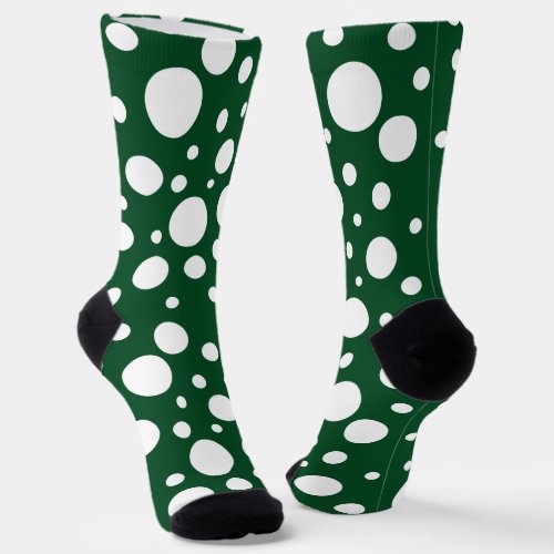 Green Spots Crew Socks
