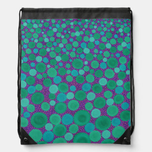 Green Spots Drawstring Backpack