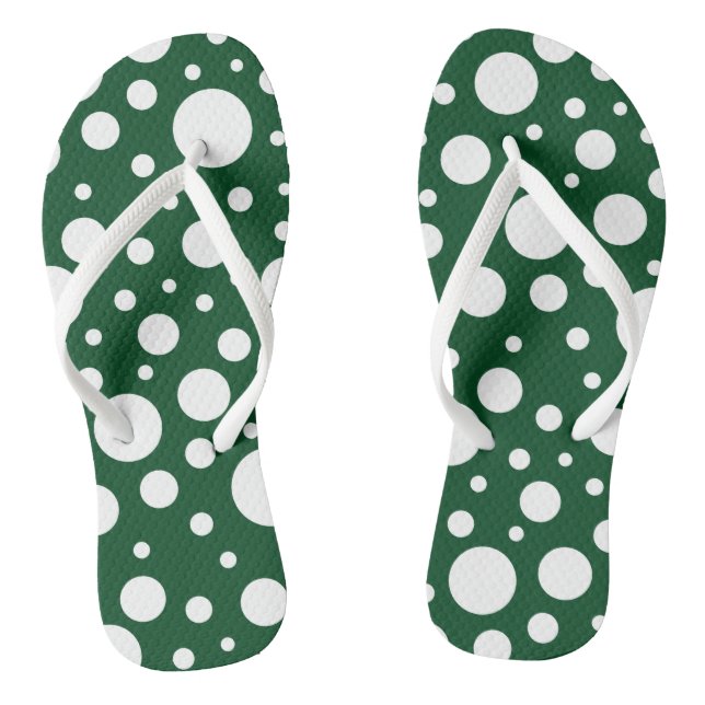 Green Spots Flip Flops (Footbed)