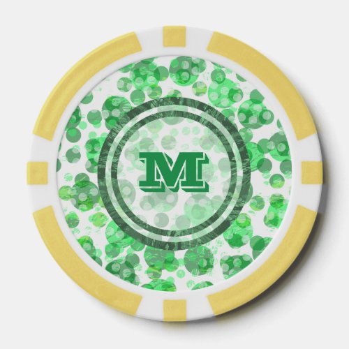 Green Spots Monogram Poker Chips