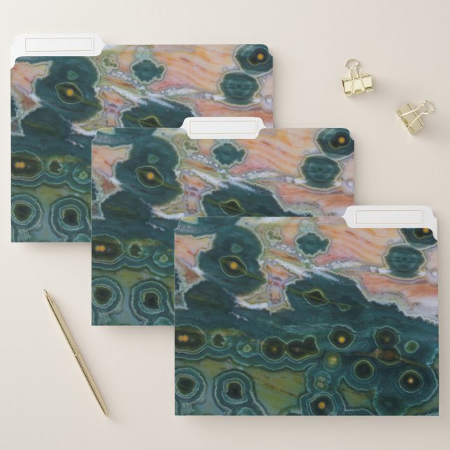 Green Spotted Ocean Jasper File Folder (Set)