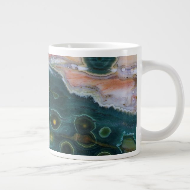Green Spotted Ocean Jasper Giant Coffee Mug (Right)
