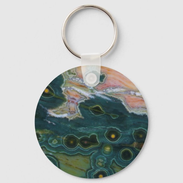 Green Spotted Ocean Jasper Keychain (Front)