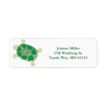Green Spotted Turtle Address Labels