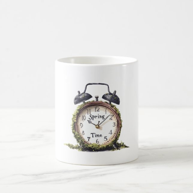 Green Spring Alarm Clock Coffee Mug (Center)