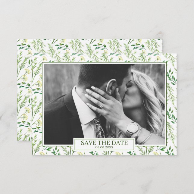 Green Spring Botanical Herbs Save the Date Invitation (Front/Back)