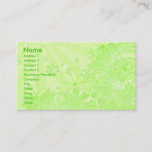 Customizable green spring_card business card templates