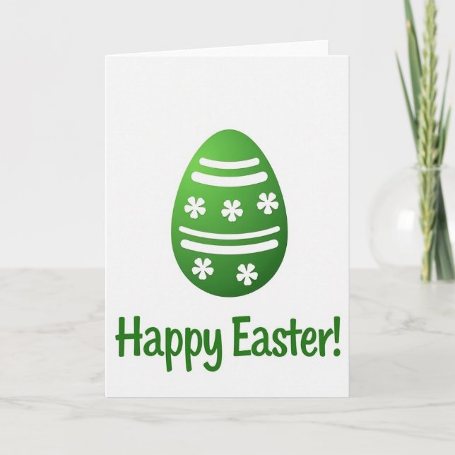 Green Spring Emblem Greeting Card (Front)