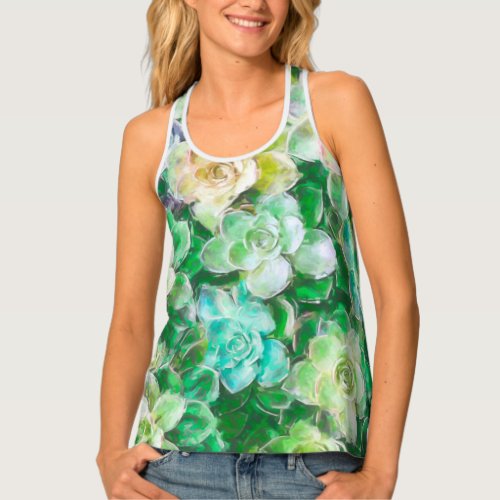 Green Spring Florals by Cindy Bendel Tank Top