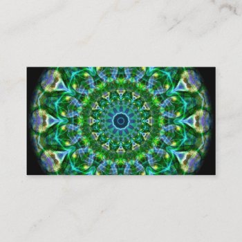 Green Spring Kaleidoscope Business Card by WavingFlames at Zazzle