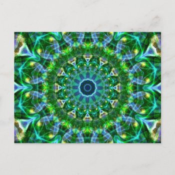 Green Spring Kaleidoscope Postcard by WavingFlames at Zazzle